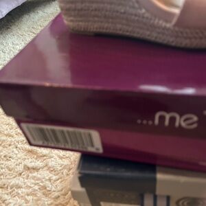 Pink cross cross wedge sandals